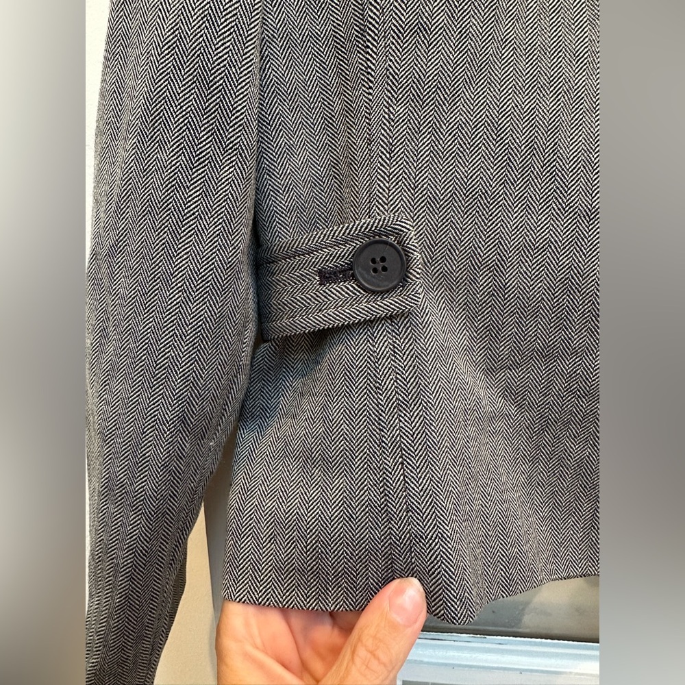 Vintage Pendleton 100% Wool Zip Up Charcoal Gray Tweed Herringbone Jacket Size 6 - Picture 7 of 11
